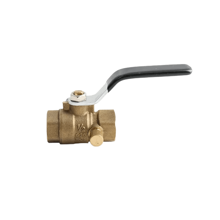 600WOG Brass ball valve with drain