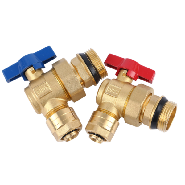 Right angle brass ball valve