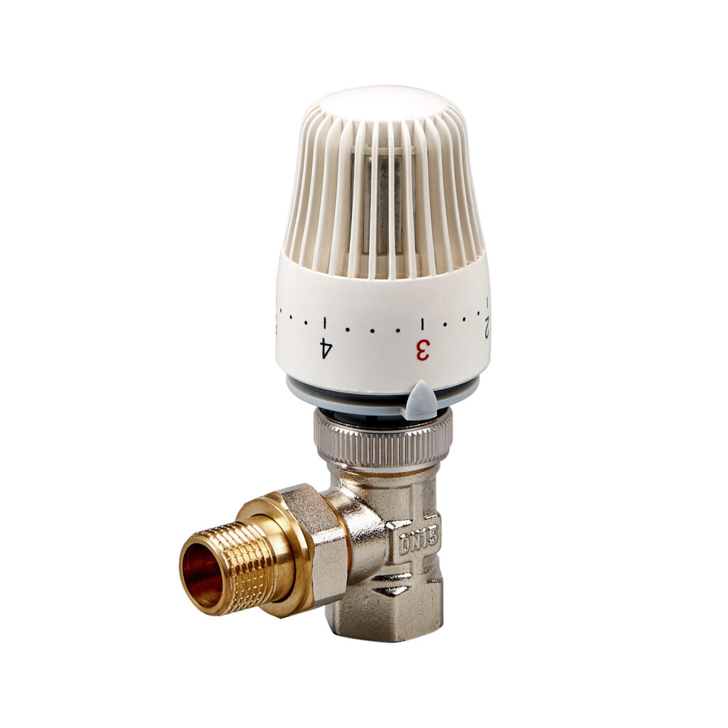 Angle temperature heating valve