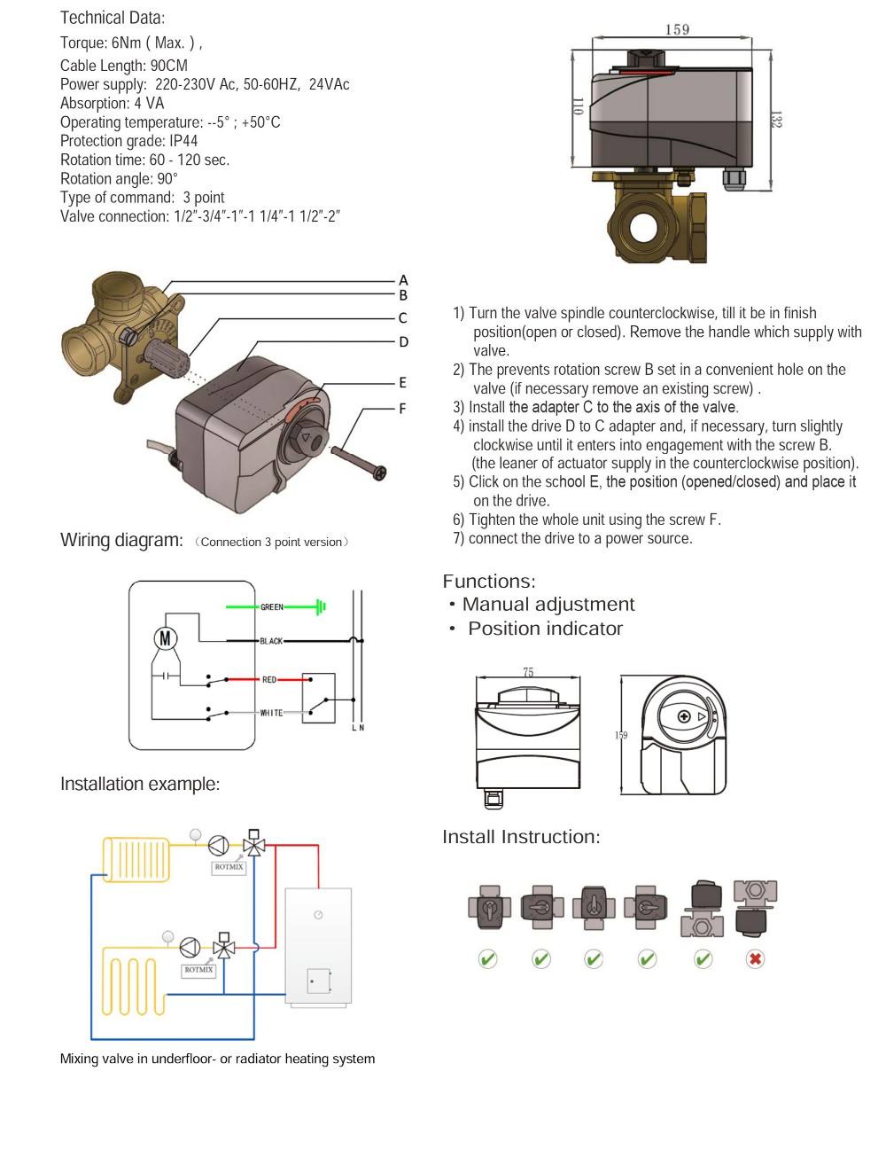 details of the motorized valve