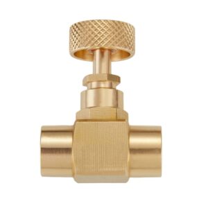 Brass needle valve with copper handle 0221b