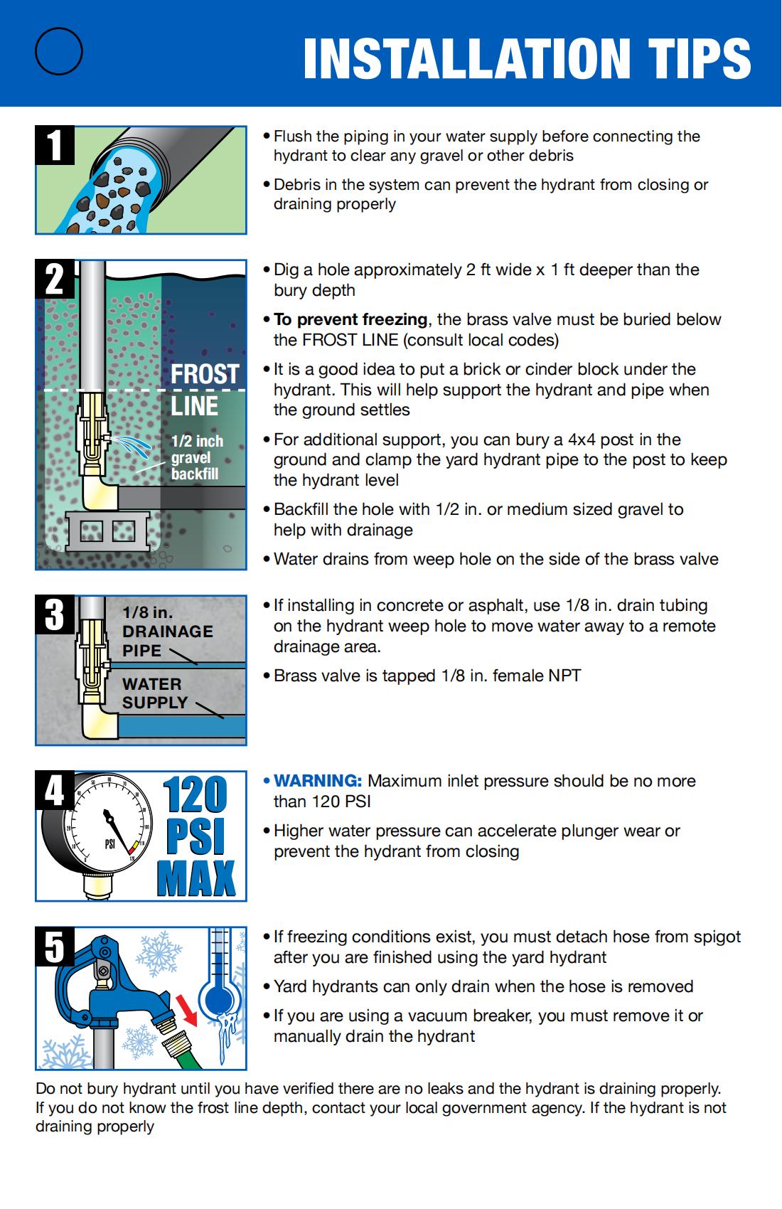hydrant install tips plumberstar