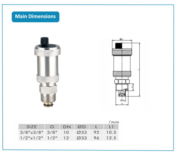 Chrome plated air vent dimensions