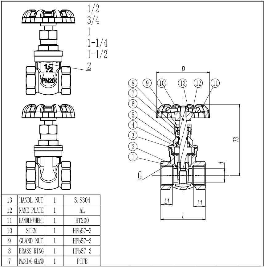 gate valve drawing