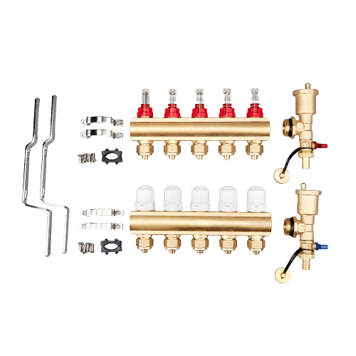 Underfloor dadiant brass manifolds