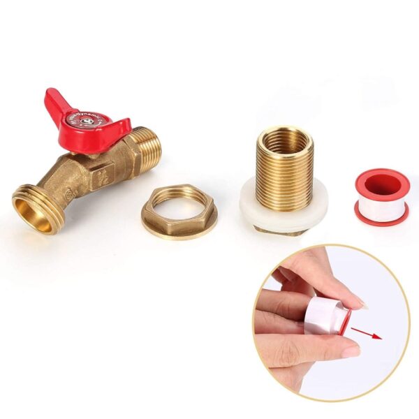 Brass Rain Quarter Turn Tap with PTFE belt 0513d