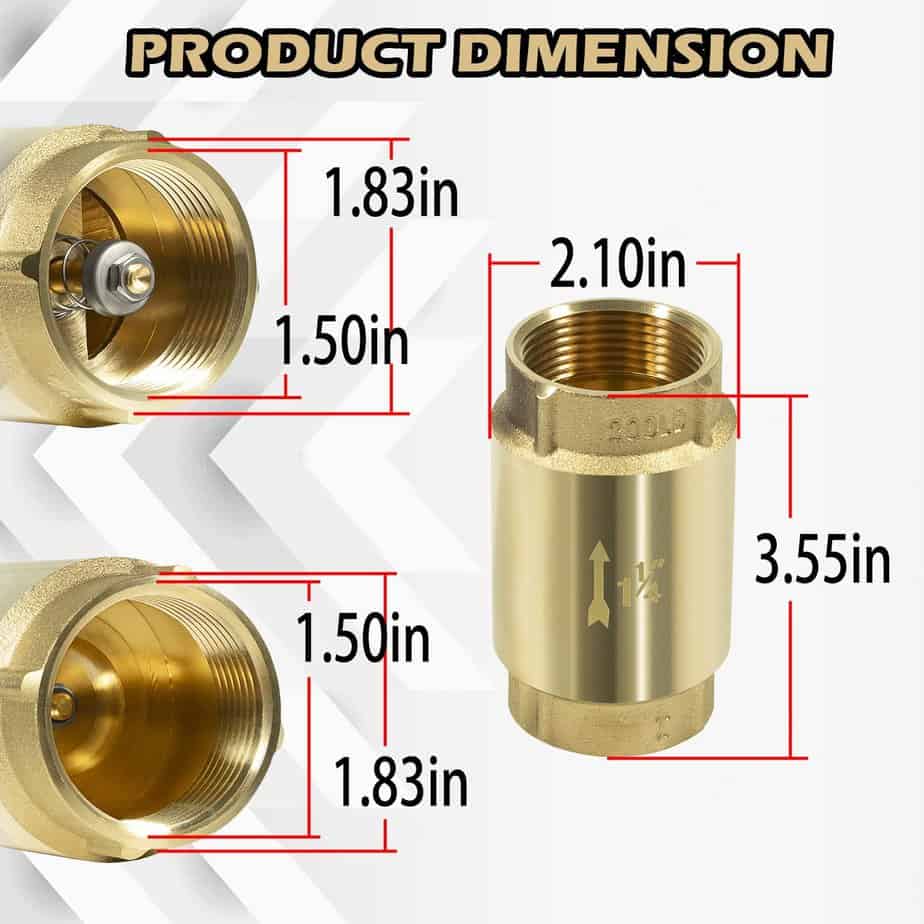 inline spring loaded check valve