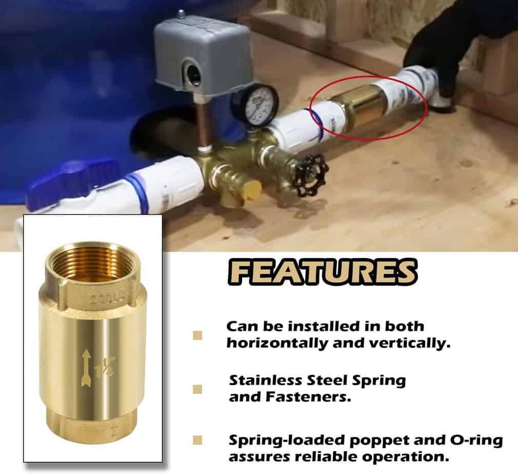 inline spring loaded check valve