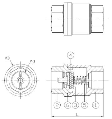 no lead brass water well pump check valve