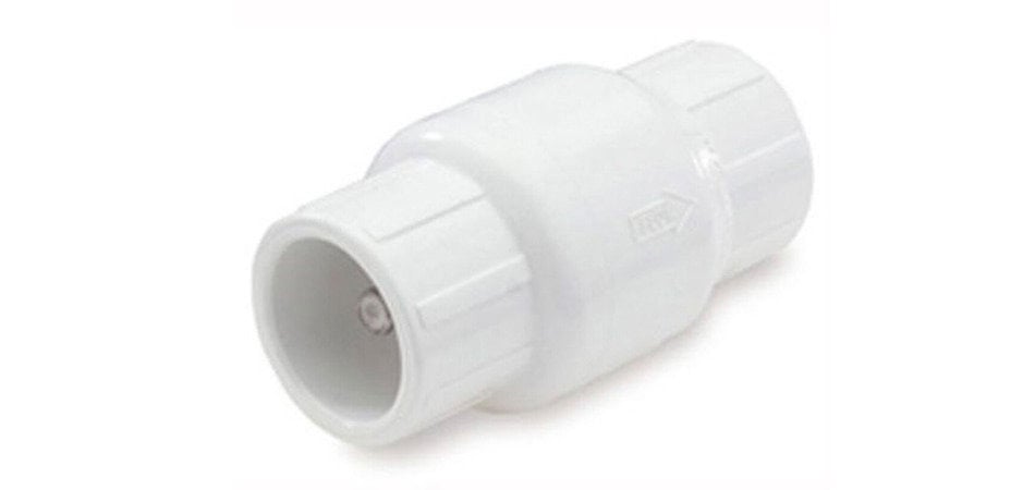 utilizing polyvinyl chloride (pvc) check valve