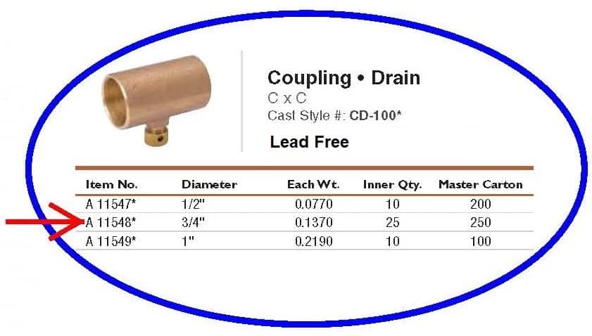 coupling drain
