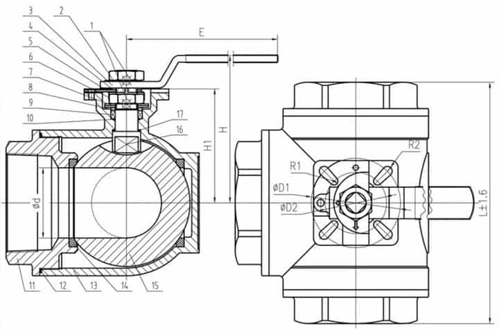 3 way ball structure