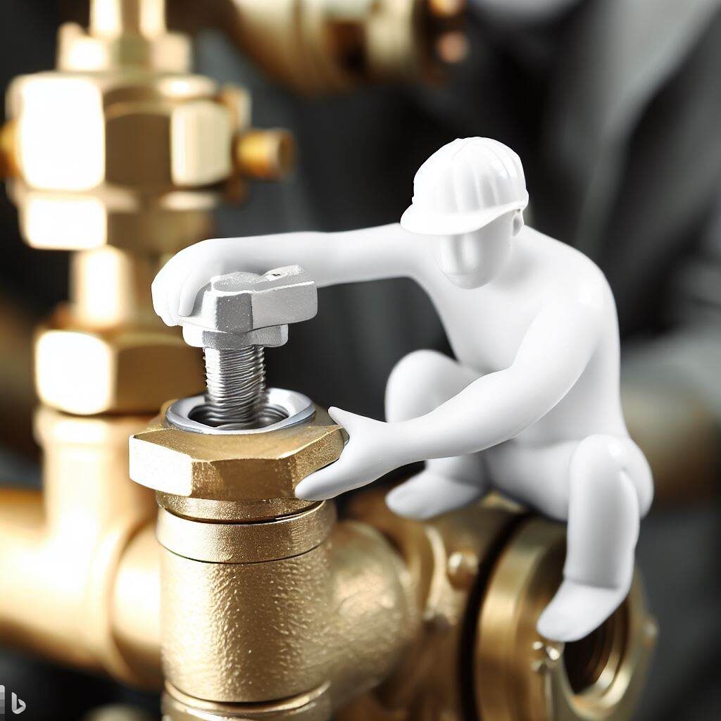 wash machine valve with a worker