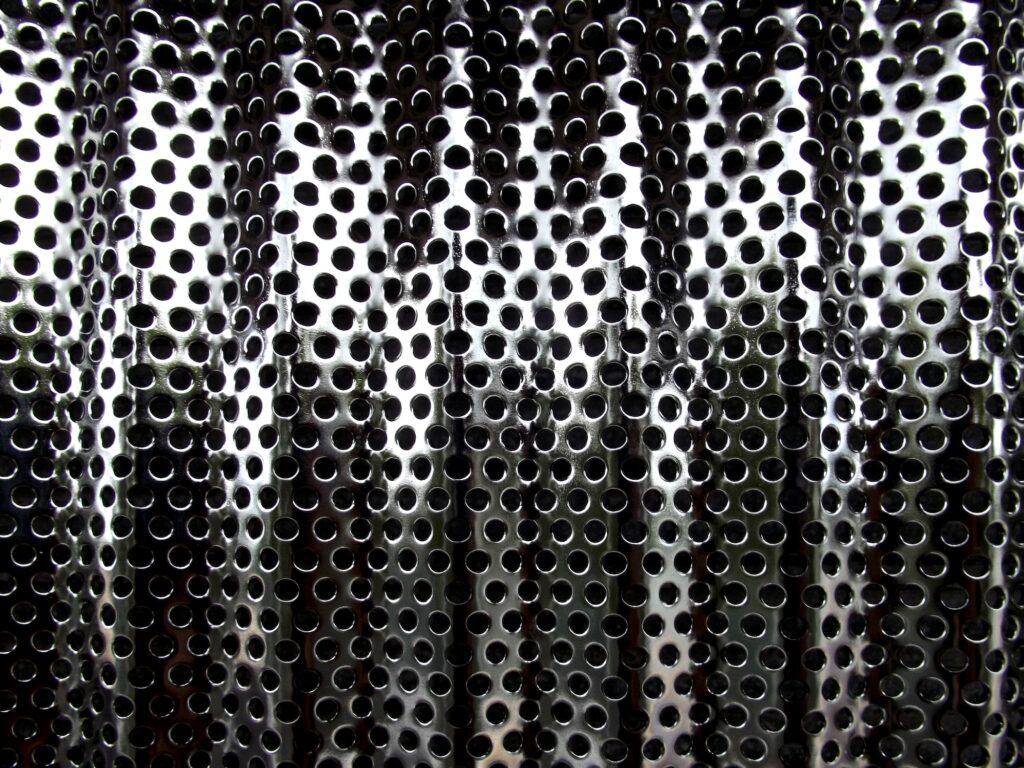 Stamped stainless steel background