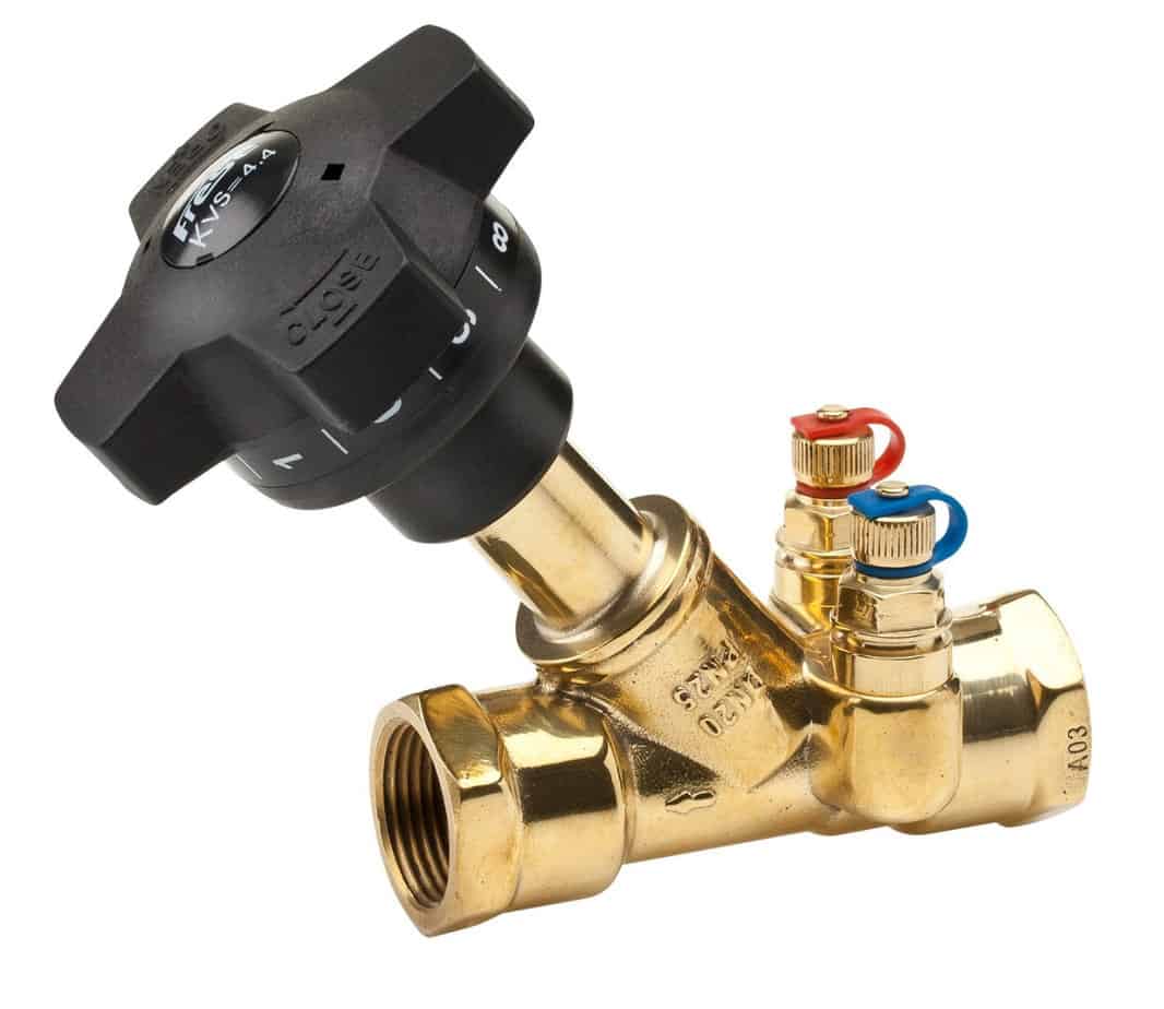 brass balancing valve regulates the flow of liquids