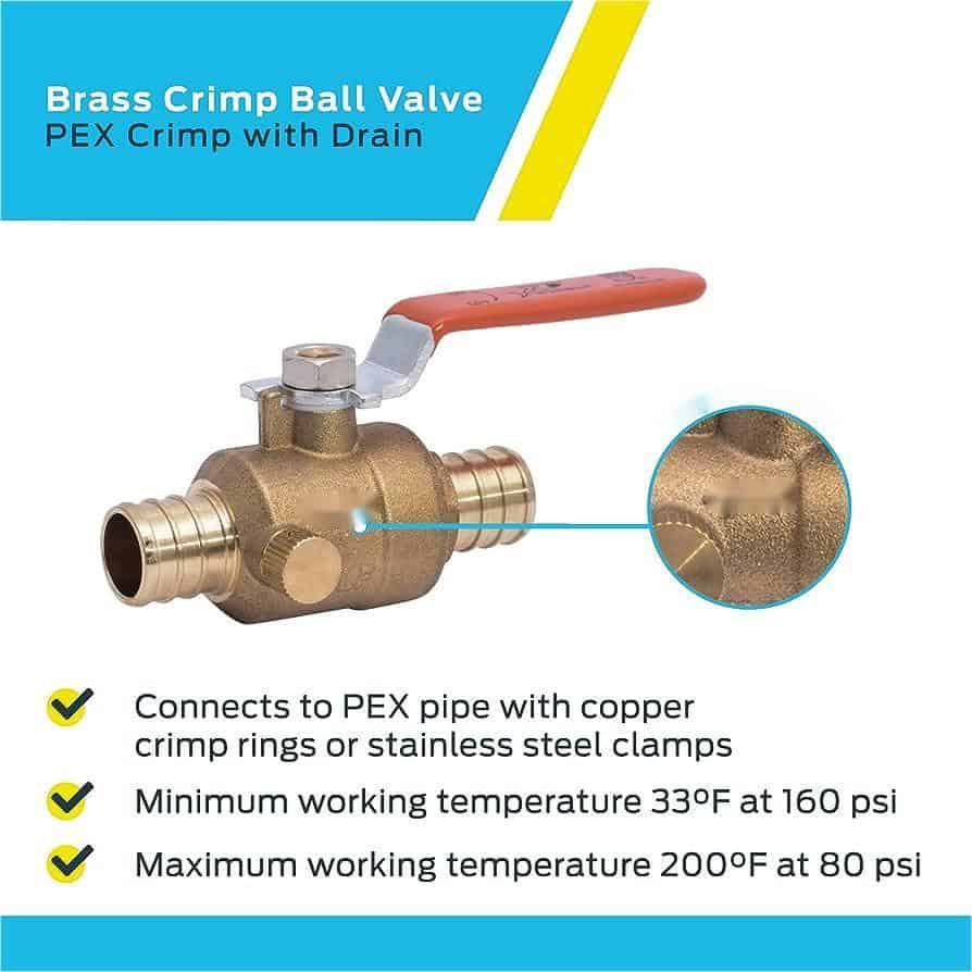 pex ball valve with drain
