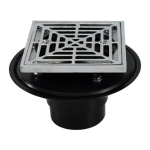 ABS Adjustable Shower Floor Drain with Square Brass Grate