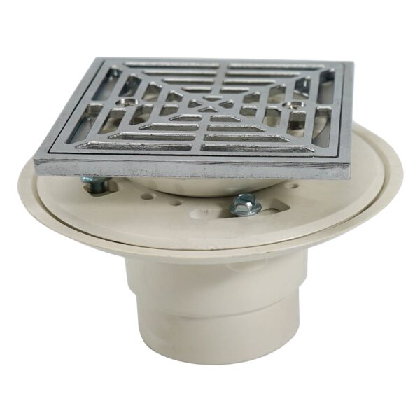 ABS Adjustable Shower Floor Drain with Square Brass Grate - Image 10