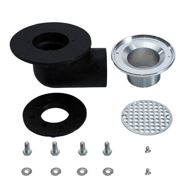 black cast iron adjustable shower floor drain round spare parts 0962d