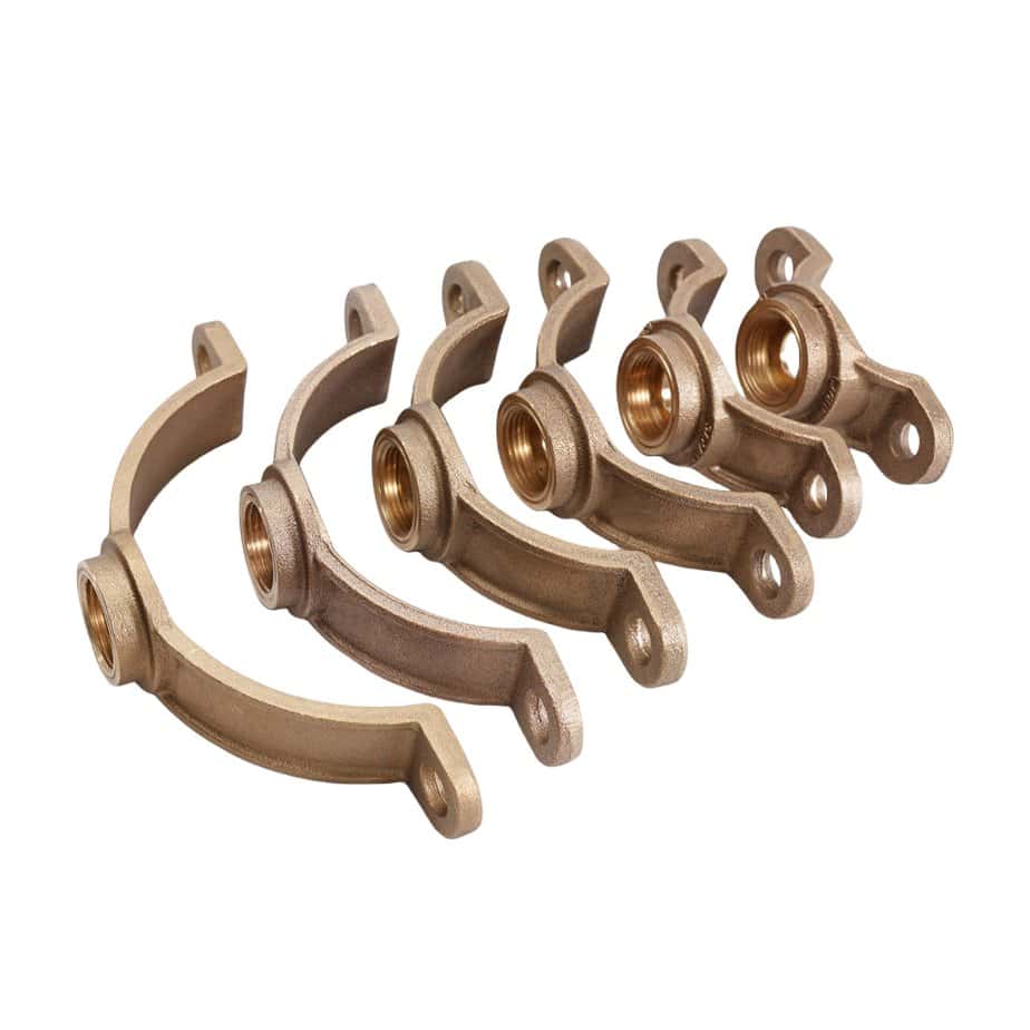 cast brass pipe clamp with two holes 0871f