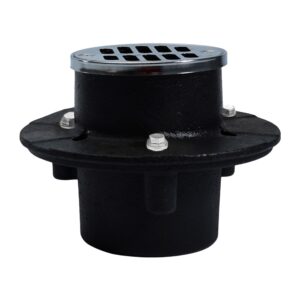 cast iron round black non adjustable shower 0886