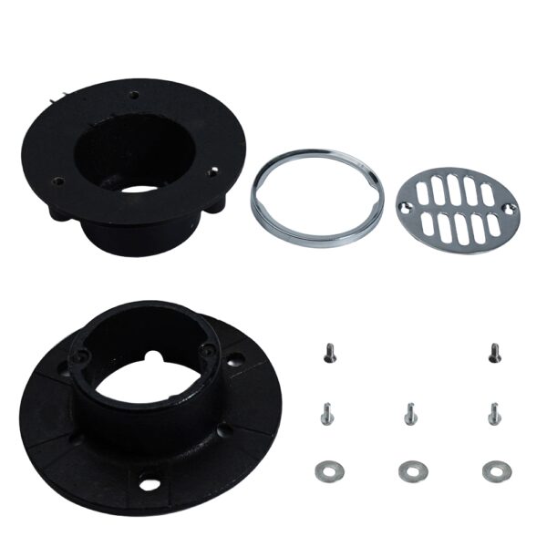 cast iron round black non adjustable shower spare parts 0886c