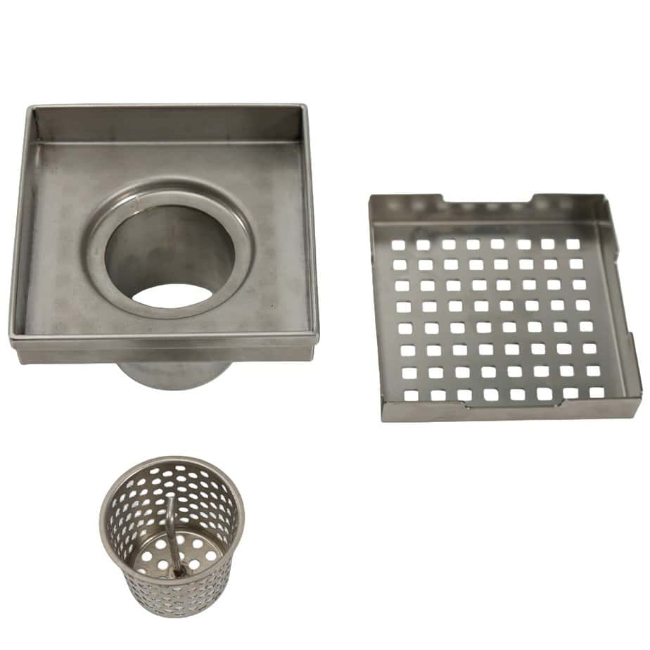 square ss shower drain with square hole components 0896f