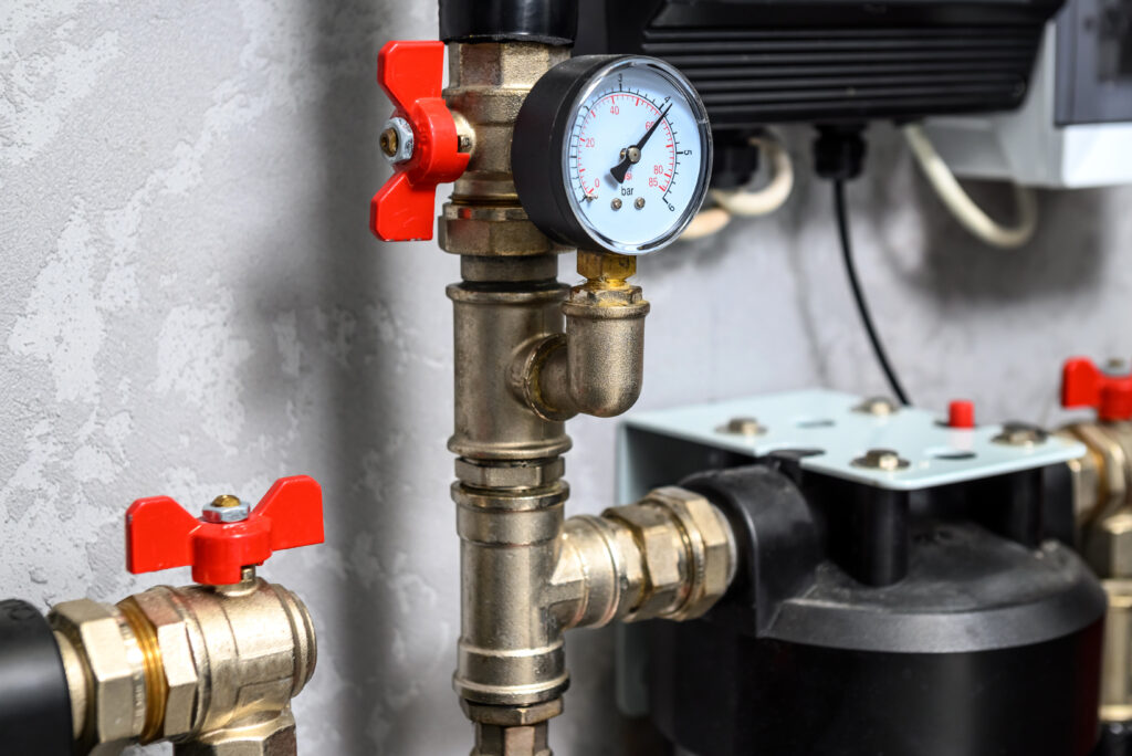 Brass pipe fitting and valves in the house