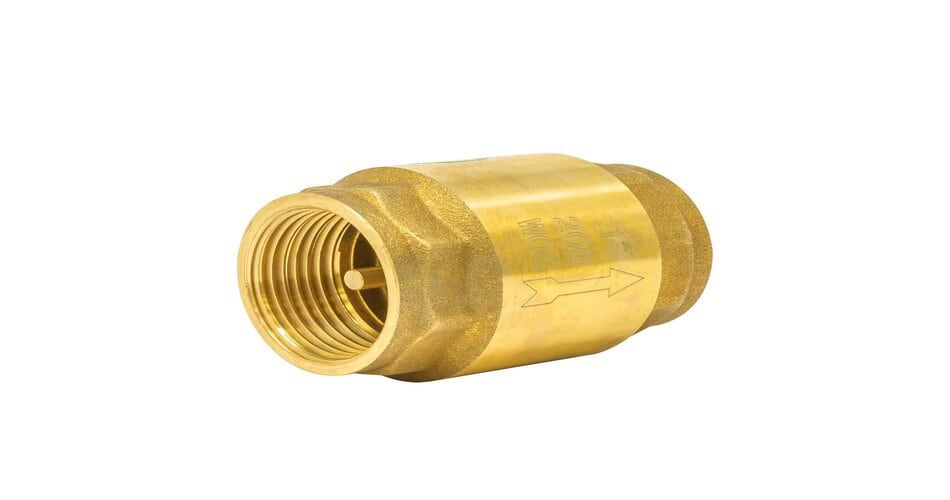 Brass spring check valve with brass pin
