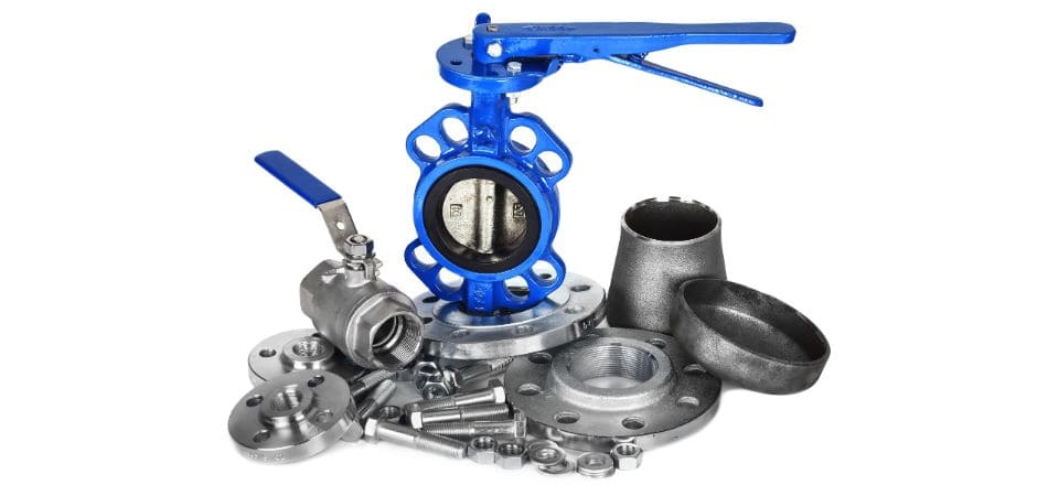 butterfly valve with other plumbing parts