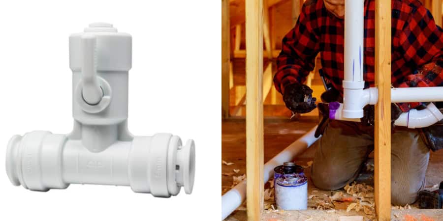 push fit angle stop valves