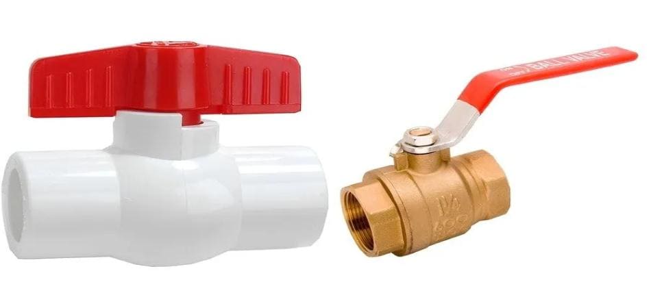 Brass versus pvc ball valve