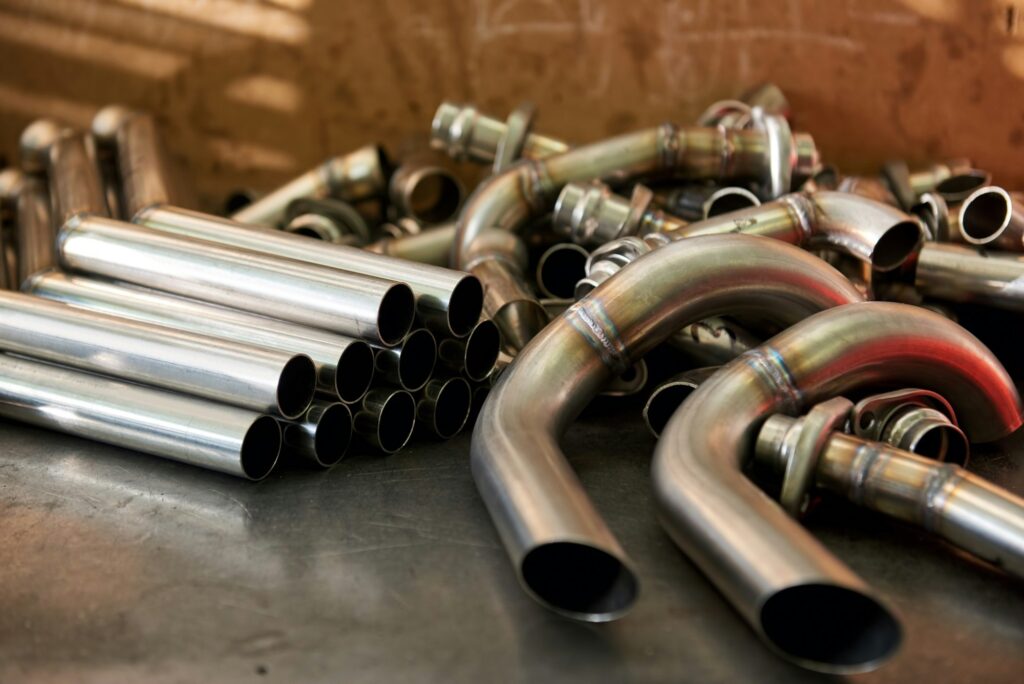 Pile of steel pipes.