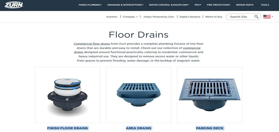 ZURN floor drain